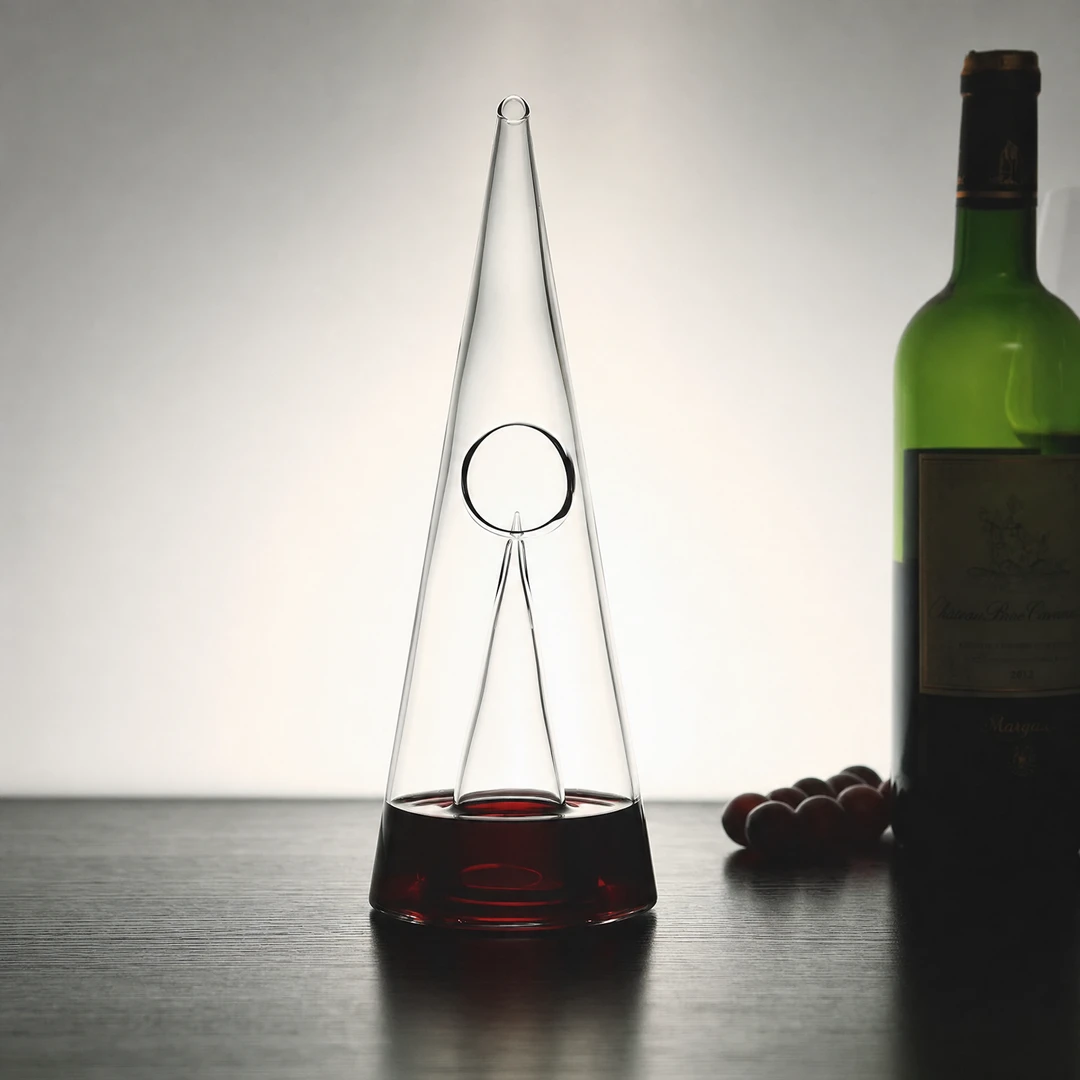 Handblown Waterfall Wine Decanter