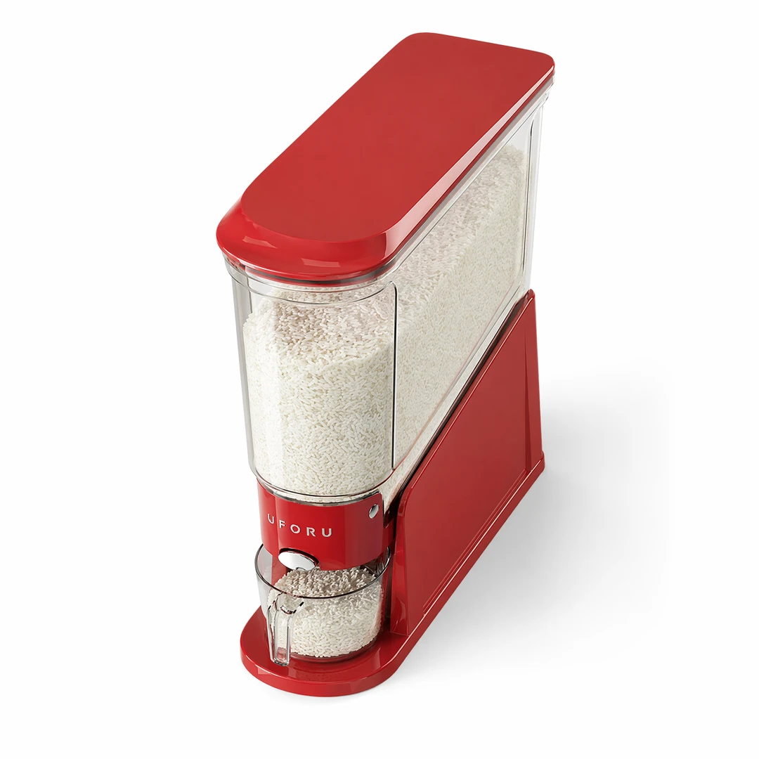 Slim Press-Seal Rice Storage Bin - Top Angle View