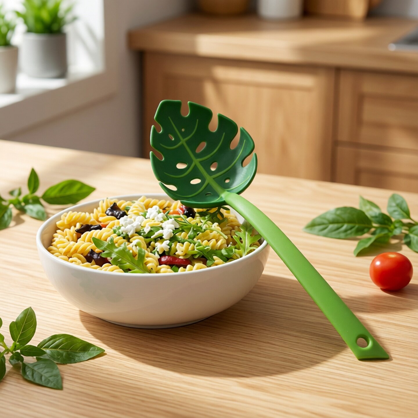 Leaf-Shaped Kitchen Slotted Spoon (Set of 5)