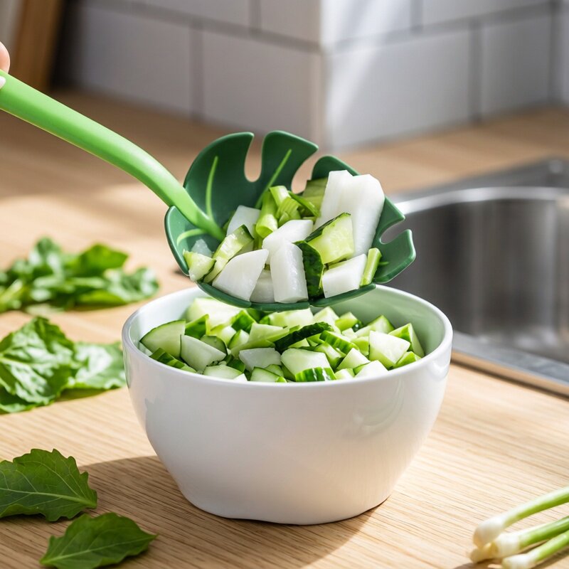 Leaf-Shaped Kitchen Slotted Spoon (Set of 5)