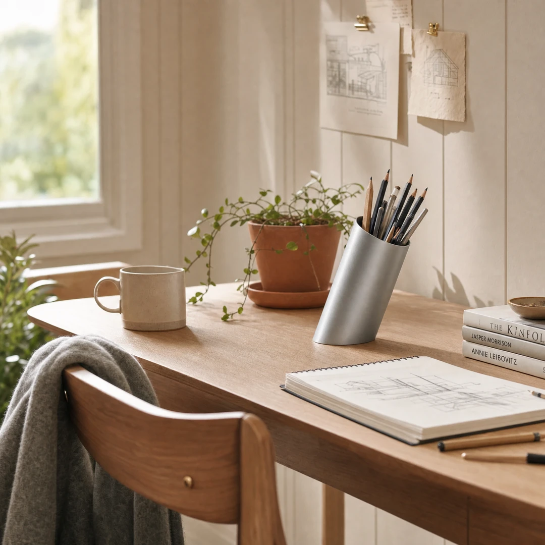 Aluminum Slant Pen Holder - Creative workspace