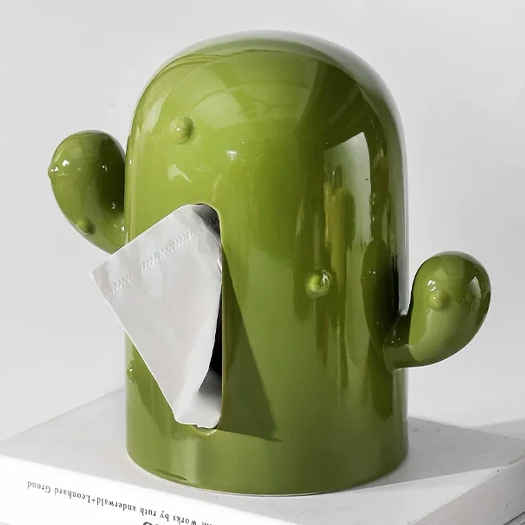 Cactus Ceramic Tissue Box