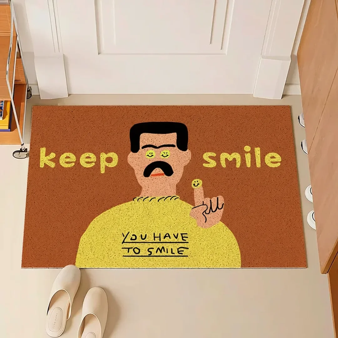 Smiley Face Non-Slip Doormat