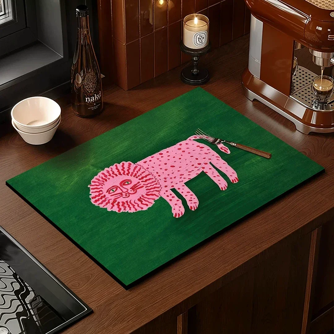 Retro Cartoon Animal Absorbent Kitchen Mat