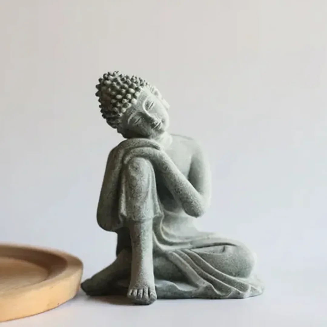 Sandstone Meditating Buddha Figurine