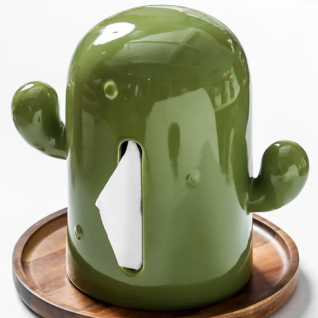 Cactus Ceramic Tissue Box