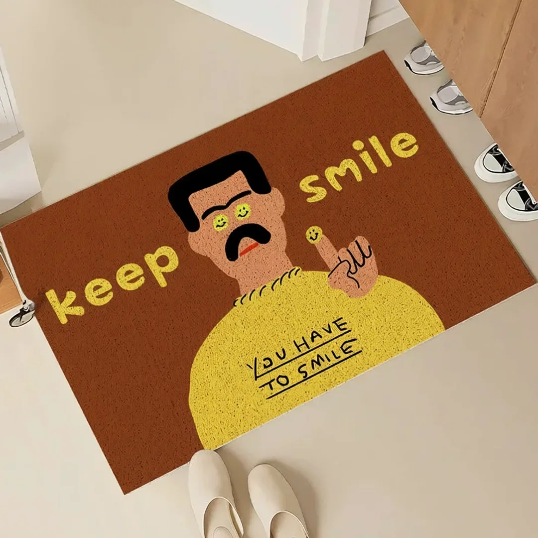 Smiley Face Non-Slip Doormat