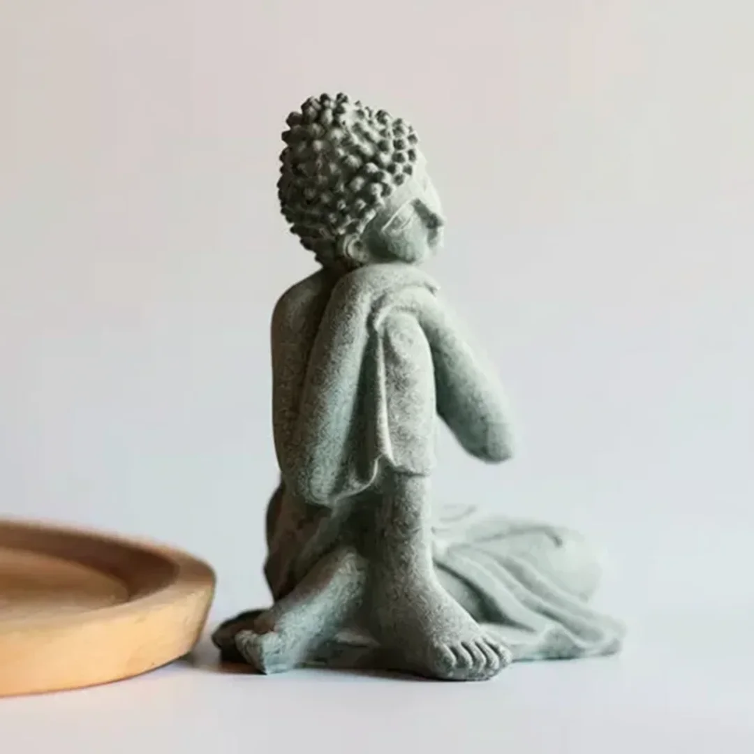 Sandstone Meditating Buddha Figurine