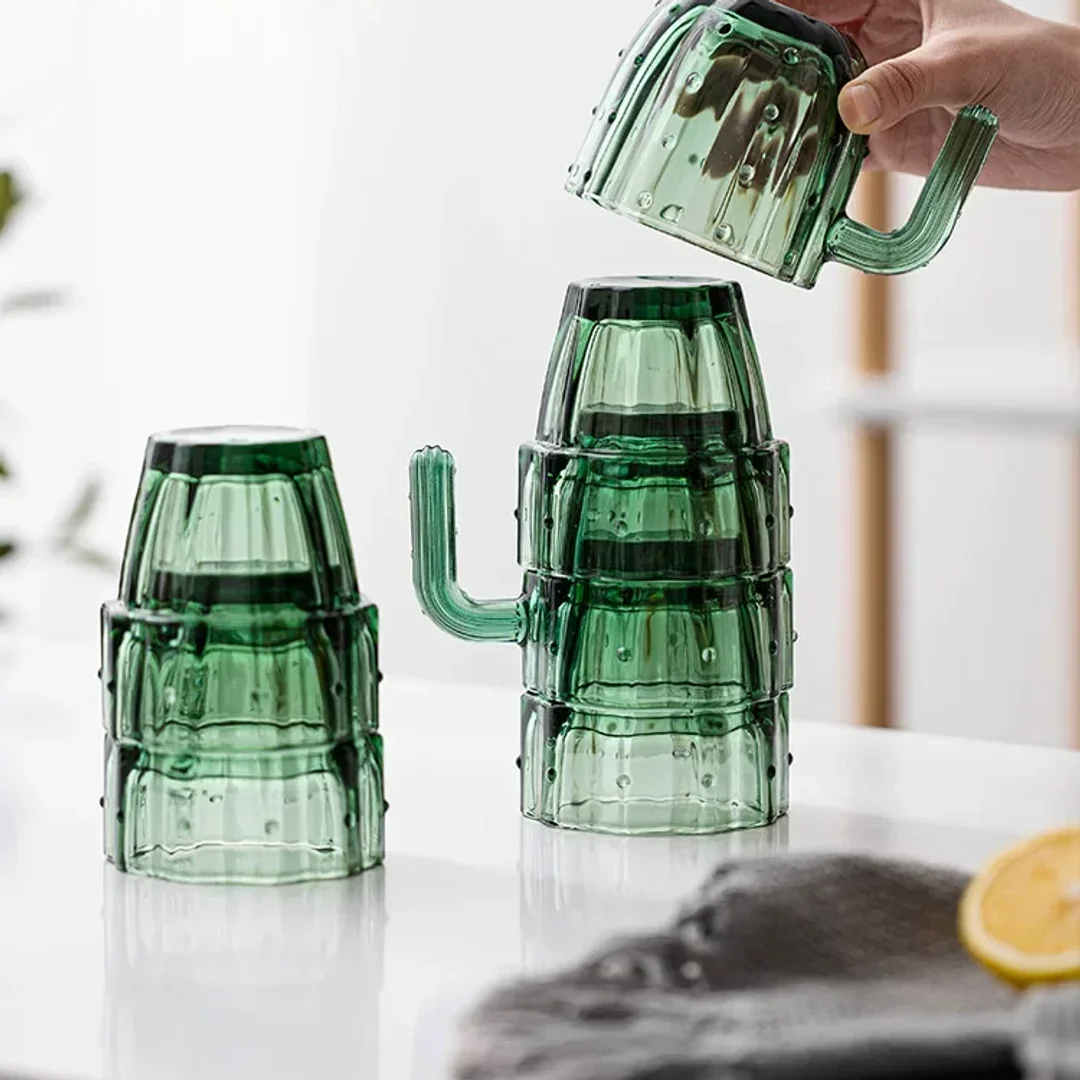 Cactus Glass Cup Set