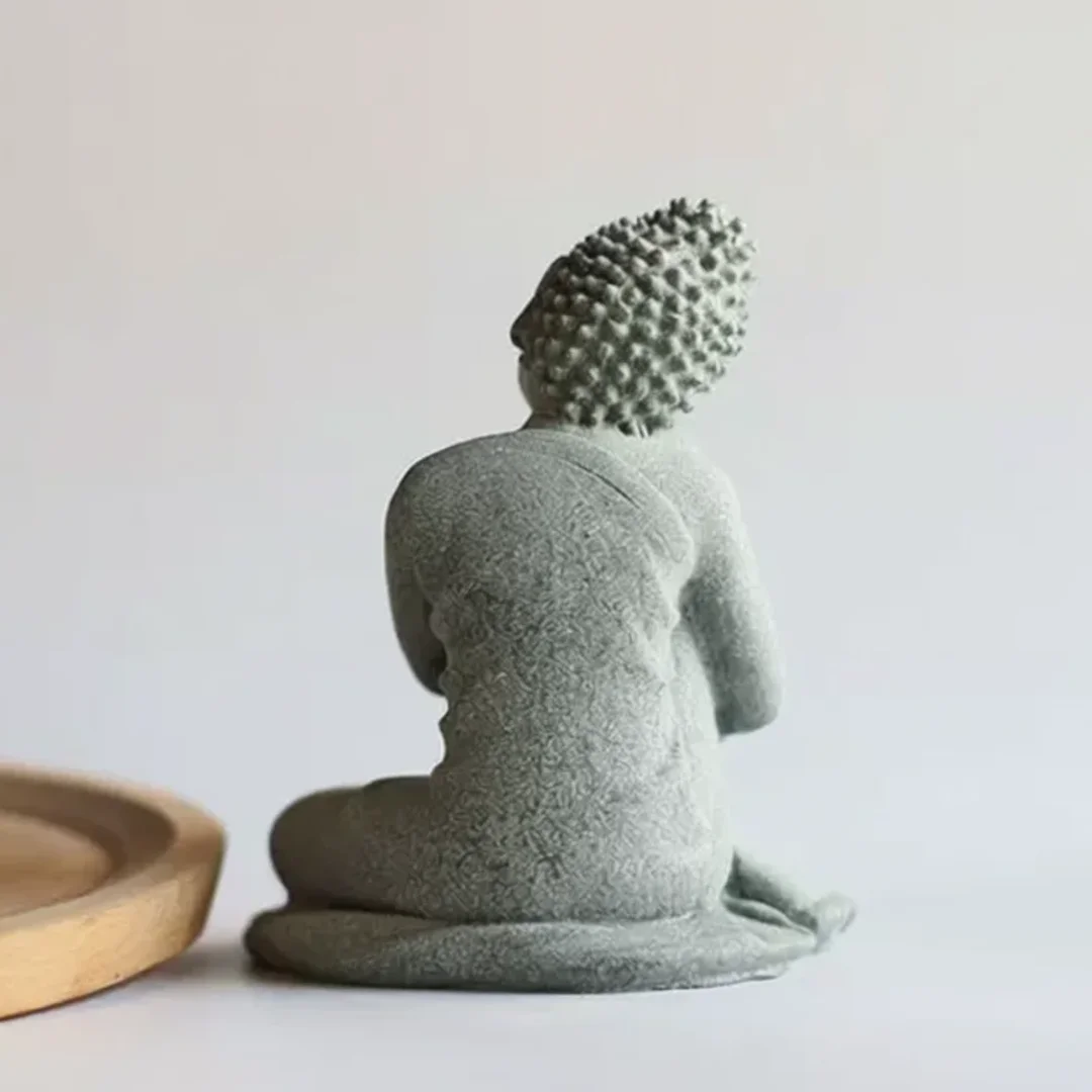 Sandstone Meditating Buddha Figurine