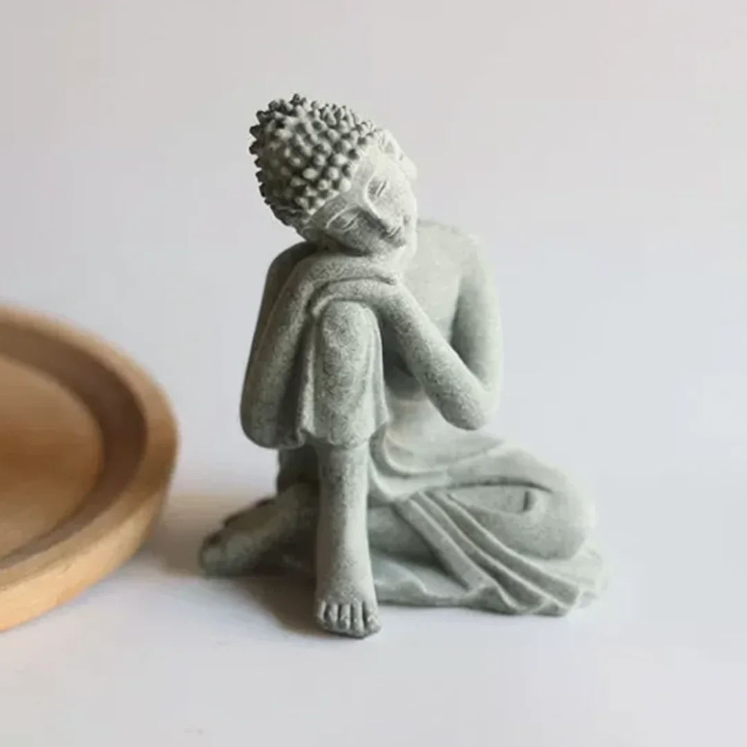 Sandstone Meditating Buddha Figurine