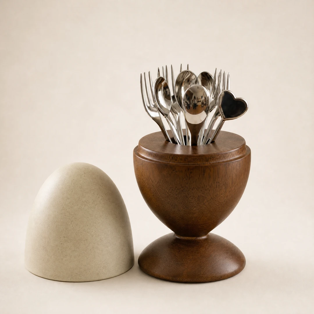 Vintage Fruit Fork & Spoon Set - Open View