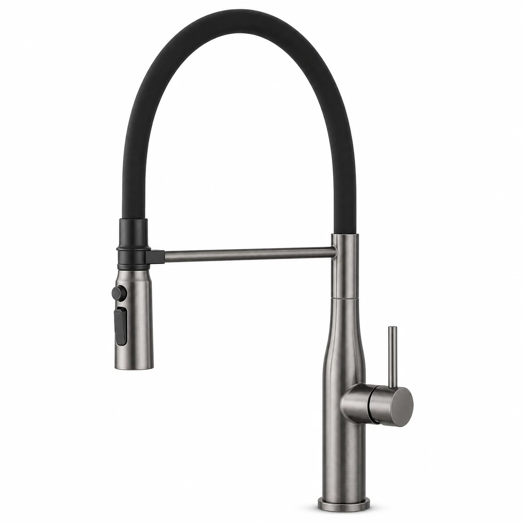 Magnetic Italian Kitchen Faucet — Front View White Background
