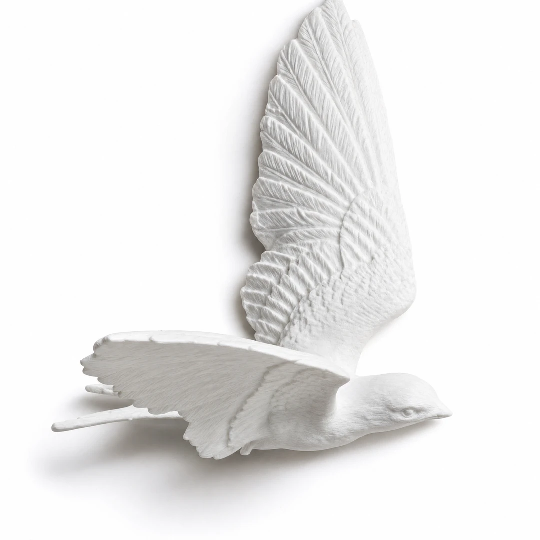 Modern Swallow Wall Clock - Swallow Detail Close-up