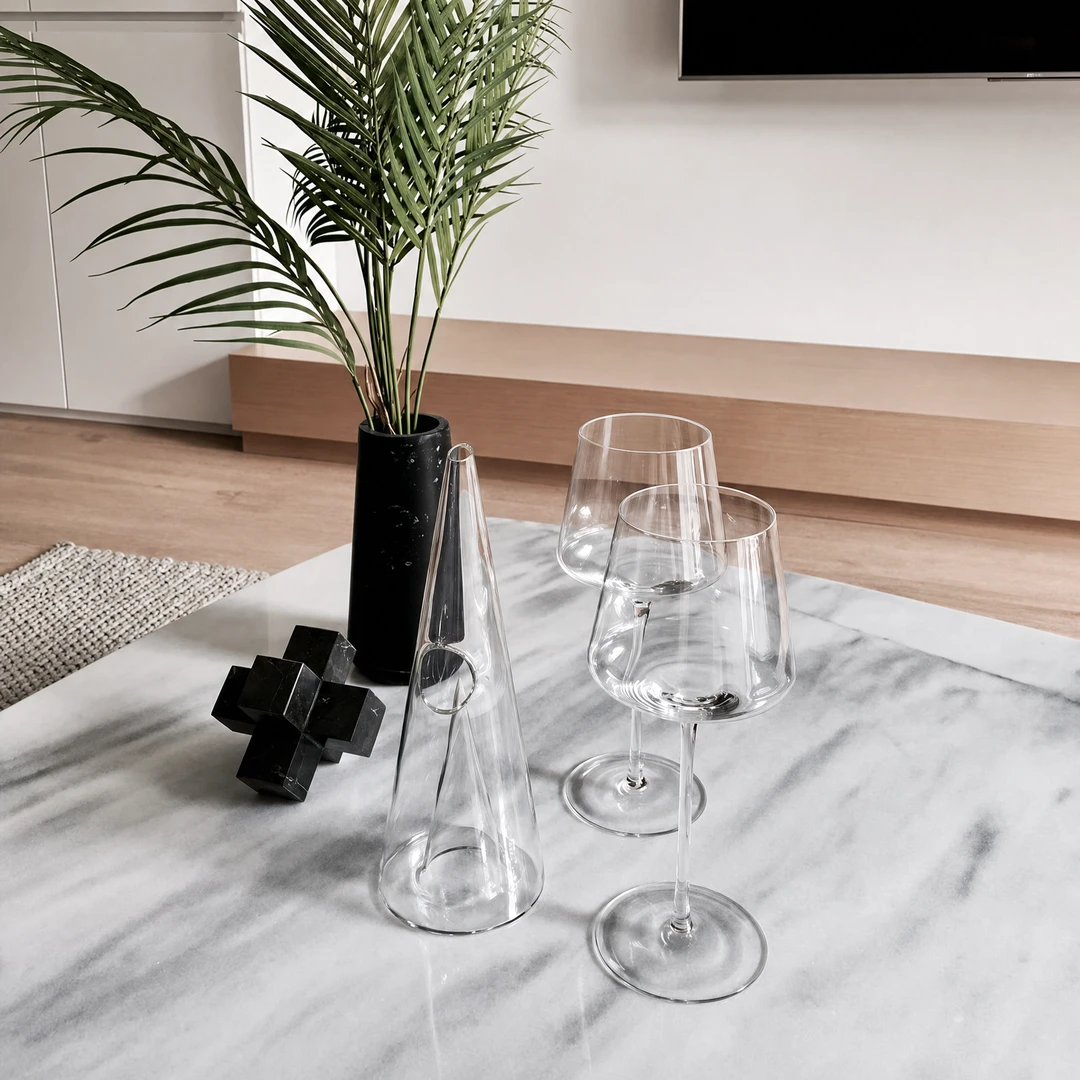 Handblown Waterfall Wine Decanter