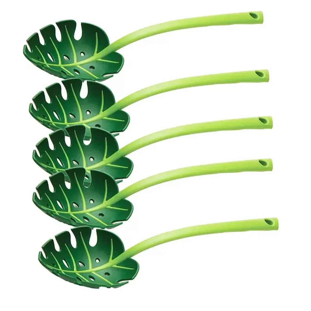 Leaf-Shaped Kitchen Slotted Spoon
