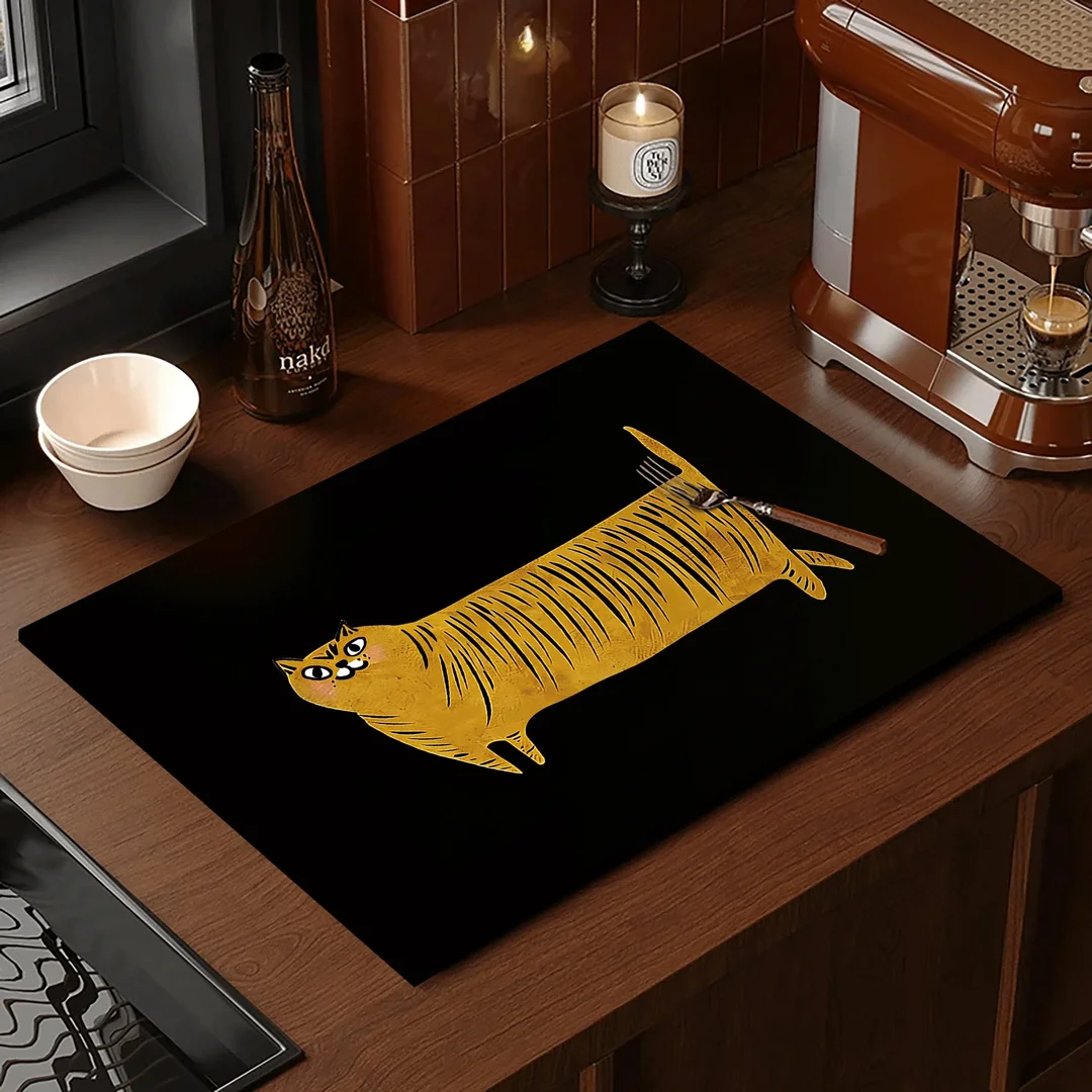 Retro Cartoon Animal Absorbent Kitchen Mat