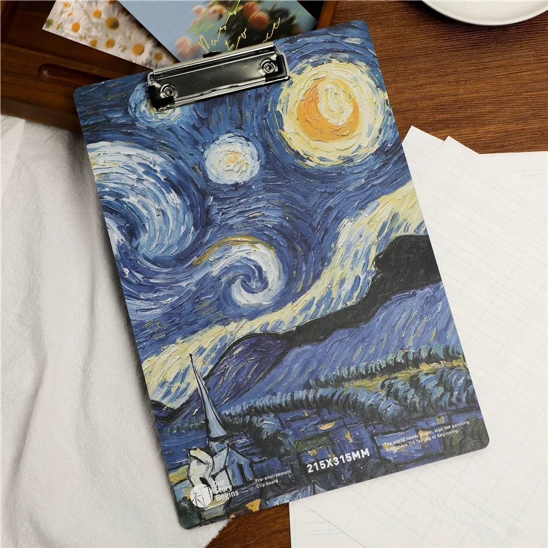 Van Gogh Vintage Oil Painting Wood Clipboard