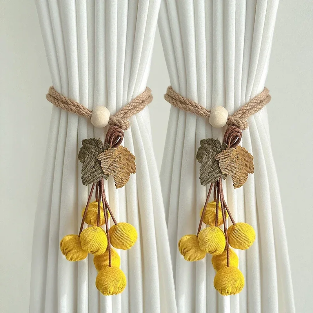 Harvest Pumpkin Beaded Curtain Tieback