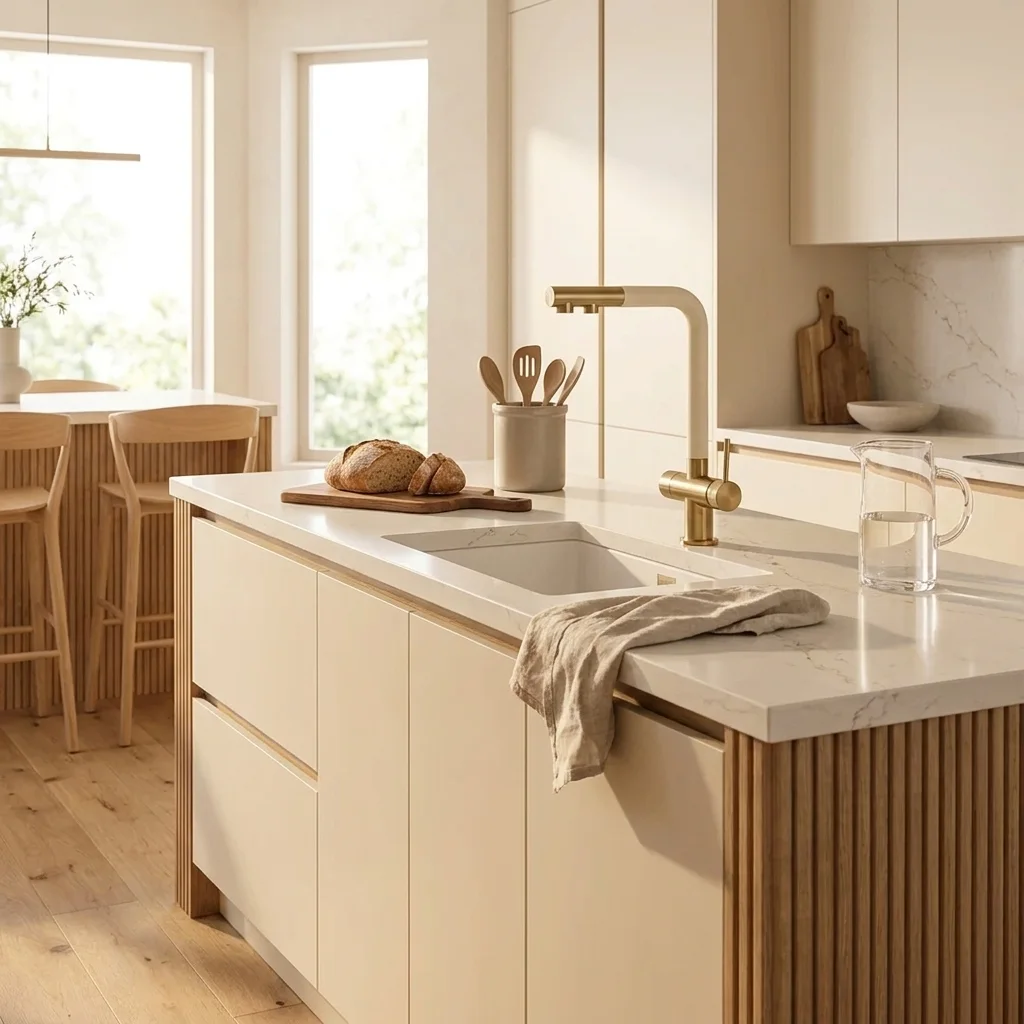 Modern Brass 3-in-1 Kitchen Faucet