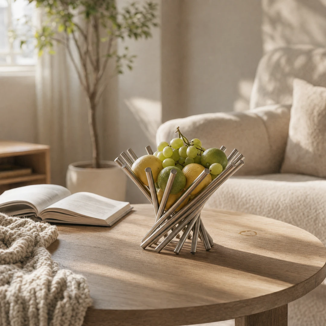 Folding Stainless Steel Fruit Basket - Nordic Living Room