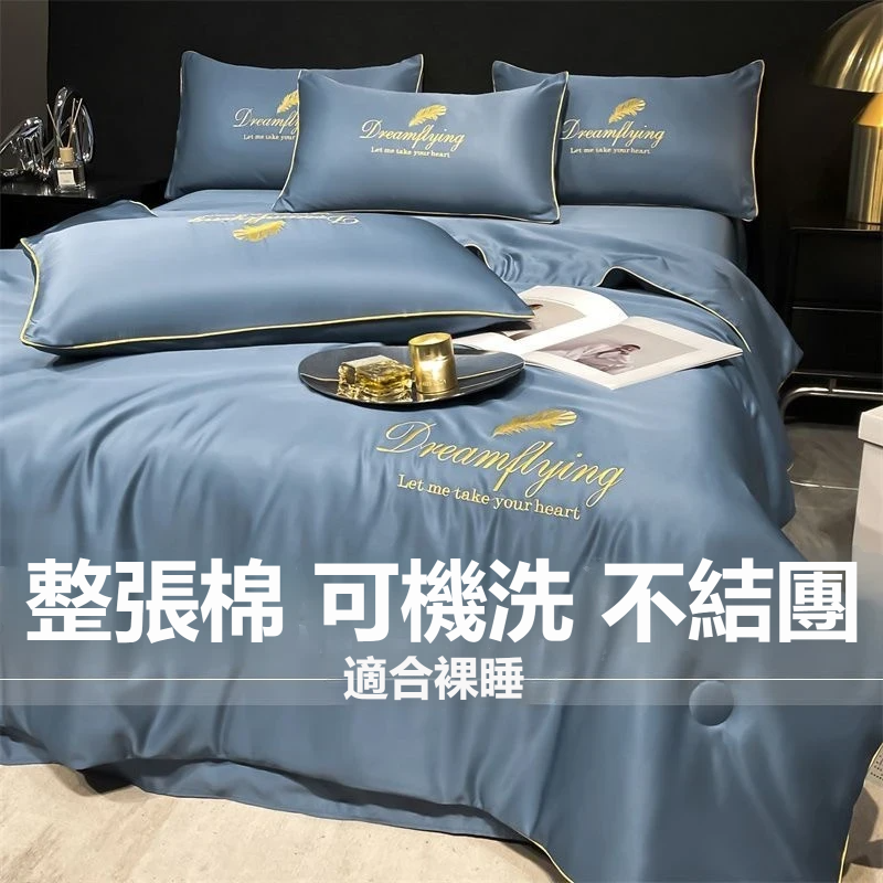 2026新款水洗天絲刺繡夏涼被四件組