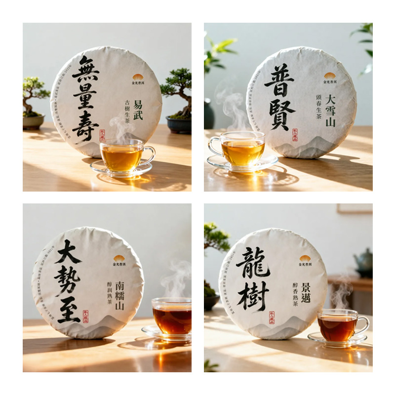 無量壽易武古树普洱生茶2022年 易武茶區 雲南七子茶餅 金光普洱