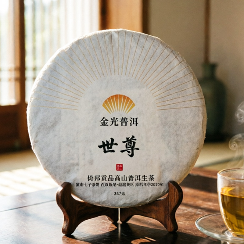 世尊·倚邦貢品高山普洱生茶 雲南七子茶餅勐臘茶區 原料年份2010年普洱茶
