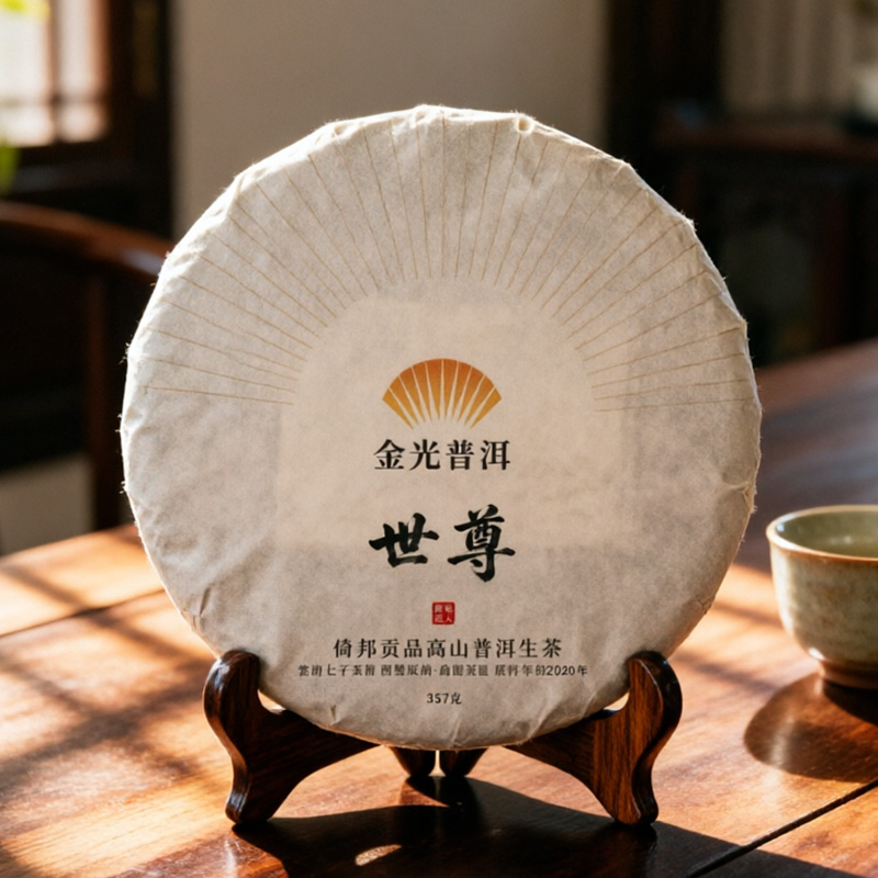 世尊·倚邦貢品高山普洱生茶 雲南七子茶餅勐臘茶區 原料年份2010年普洱茶