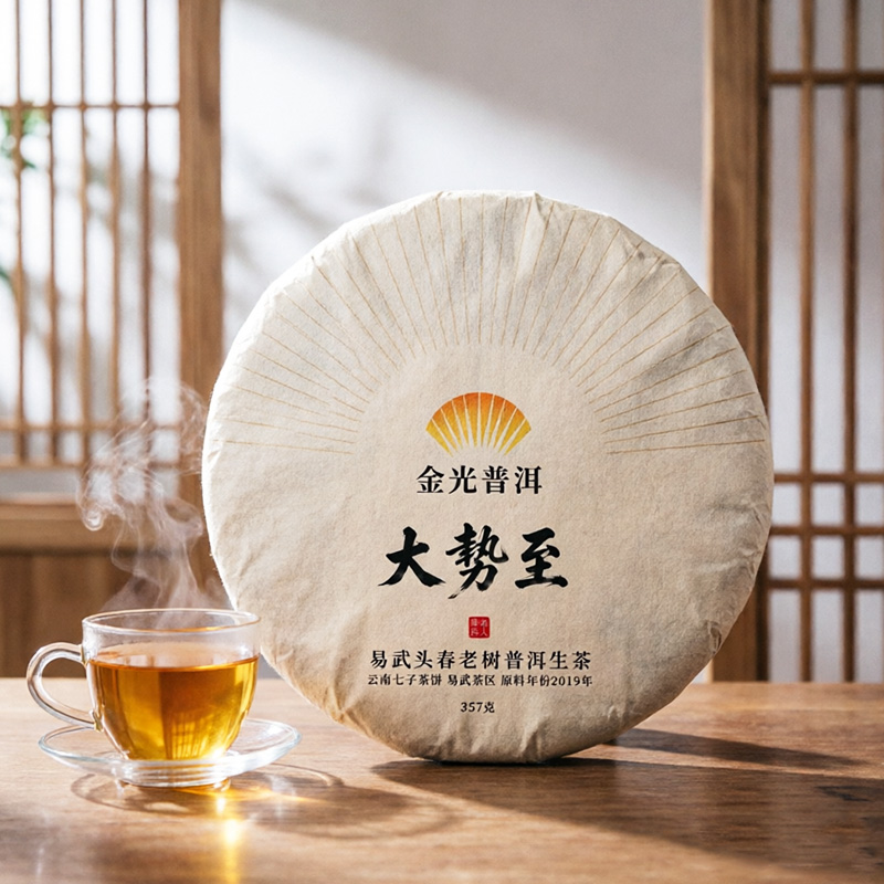 大勢至·易武頭春老樹普洱生茶 易武茶區2019年 雲南七子茶餅普洱茶