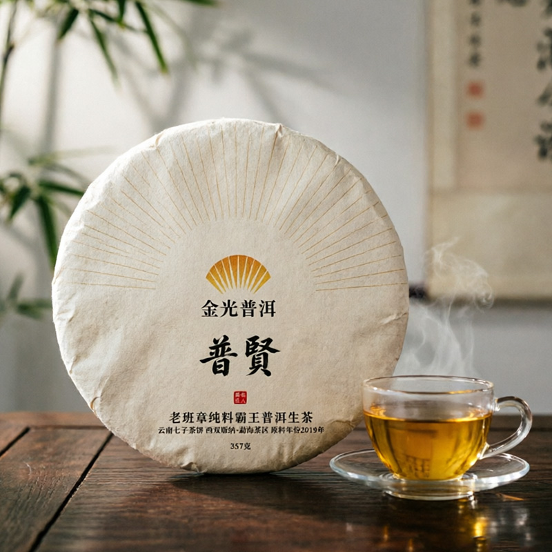 普賢·老班章纯料霸王普洱熟茶 勐海茶區2018年 雲南七子茶餅普洱茶