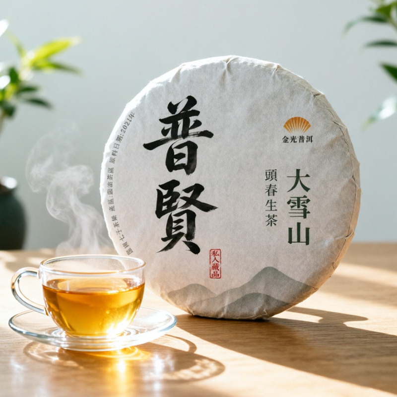 無量壽易武古树普洱生茶2022年 普洱茶區 香港金光普洱茶 正宗雲南七子茶餅