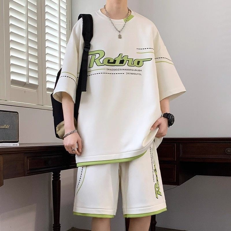 有衡U-HENG休閒運動套裝男夏季2026新款短袖短褲男士一套搭配帥氣青少年衣服