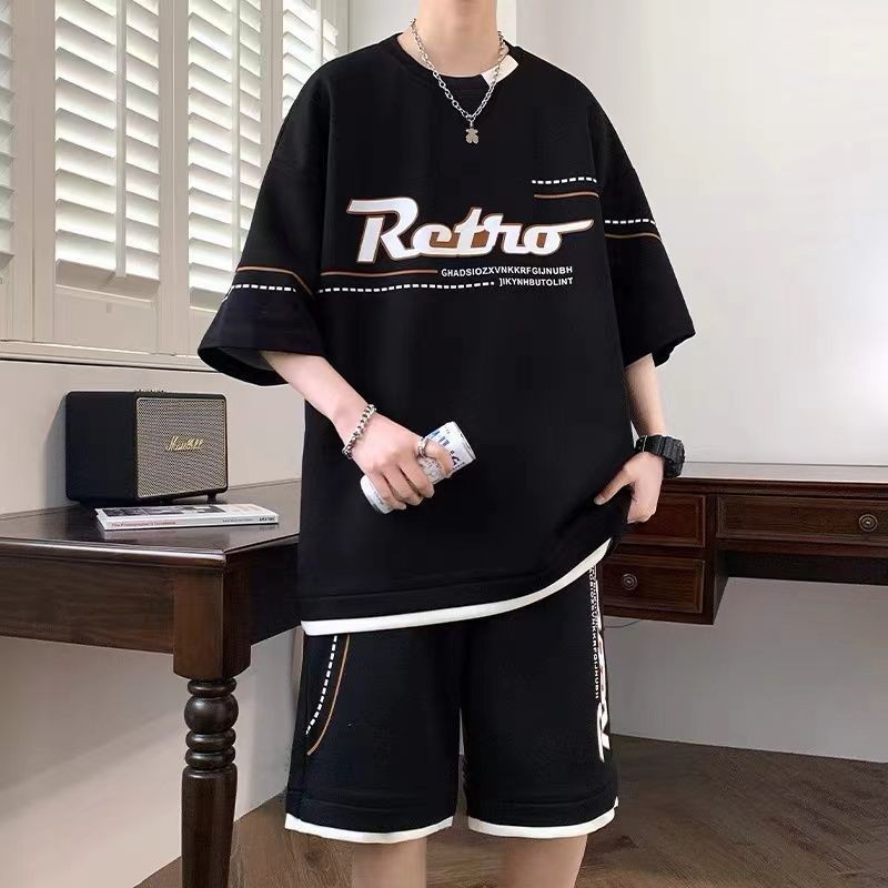 有衡U-HENG休閒運動套裝男夏季2026新款短袖短褲男士一套搭配帥氣青少年衣服