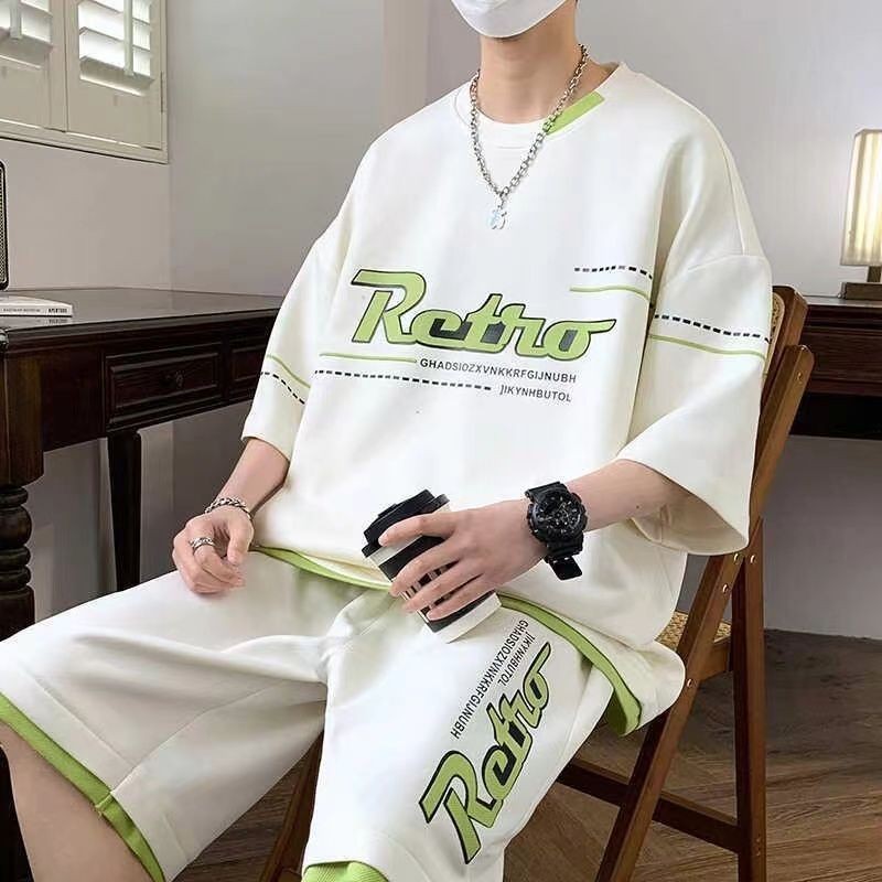 有衡U-HENG休閒運動套裝男夏季2026新款短袖短褲男士一套搭配帥氣青少年衣服