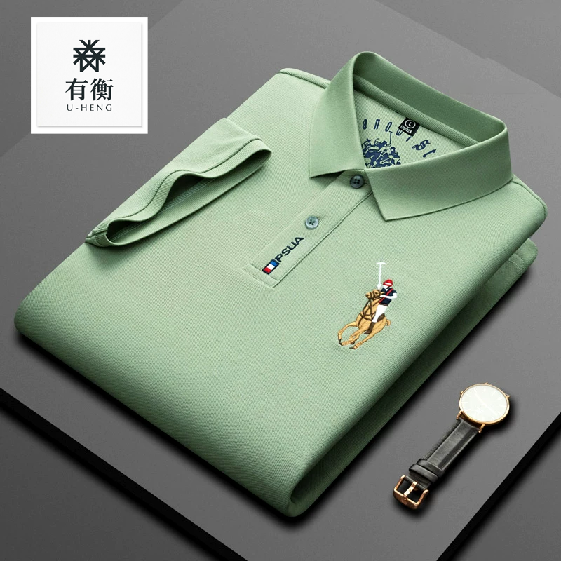 有衡U-HENG保羅純棉短袖POLO衫男翻領T恤刺繡中年半袖體卹夏季潮牌