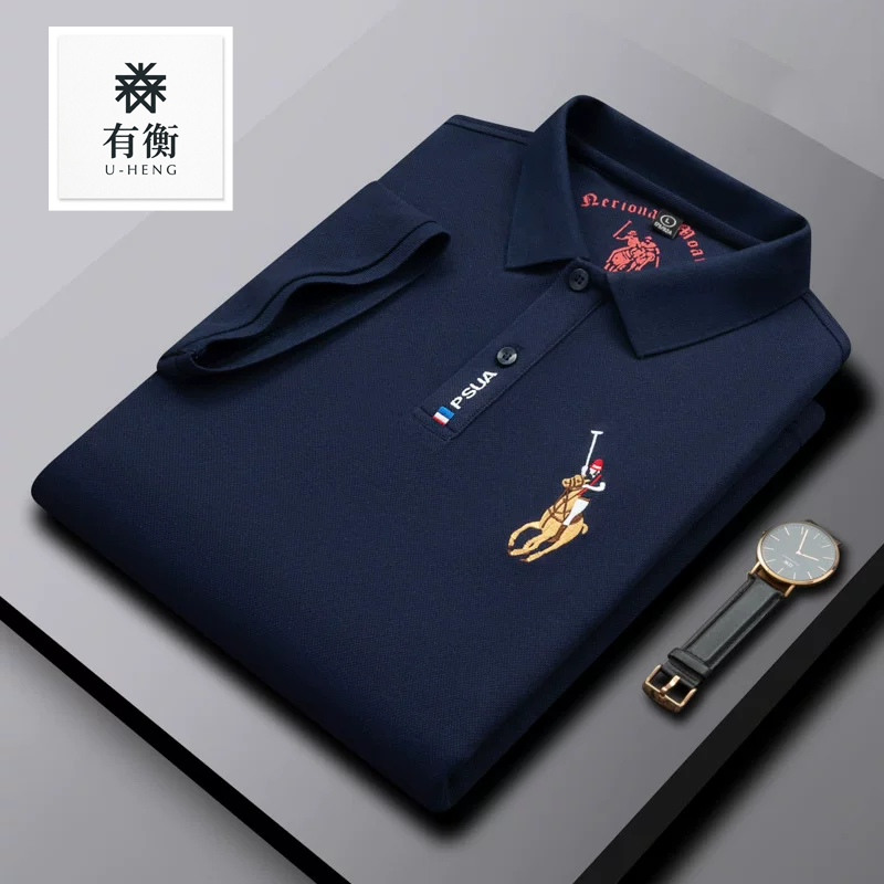 有衡U-HENG保羅純棉短袖POLO衫男翻領T恤刺繡中年半袖體卹夏季潮牌