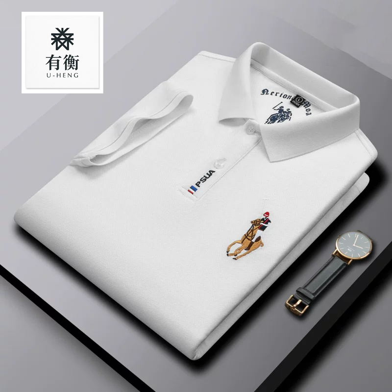 有衡U-HENG保羅純棉短袖POLO衫男翻領T恤刺繡中年半袖體卹夏季潮牌