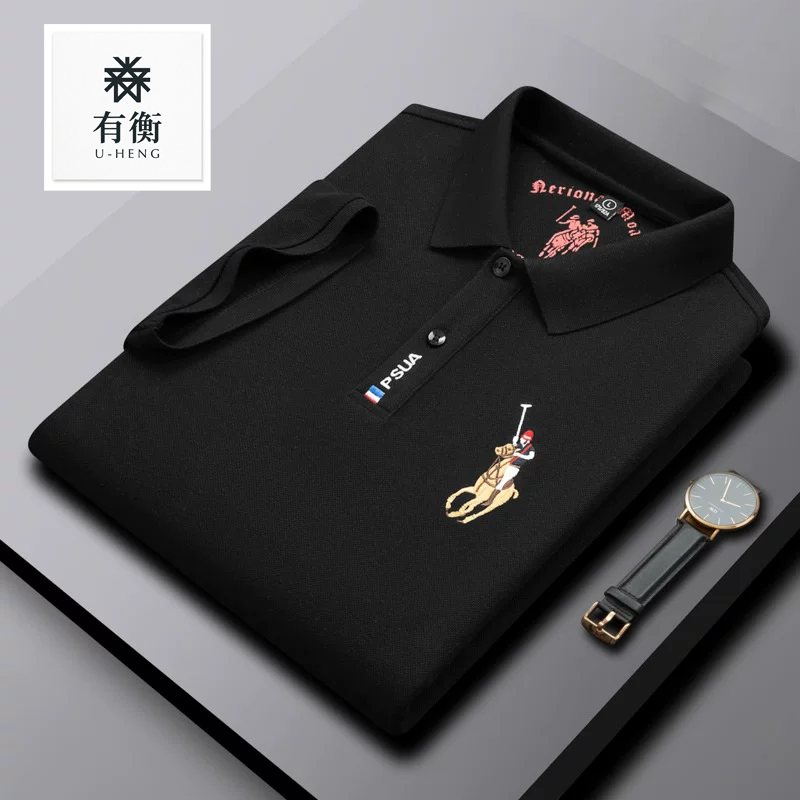 有衡U-HENG保羅純棉短袖POLO衫男翻領T恤刺繡中年半袖體卹夏季潮牌