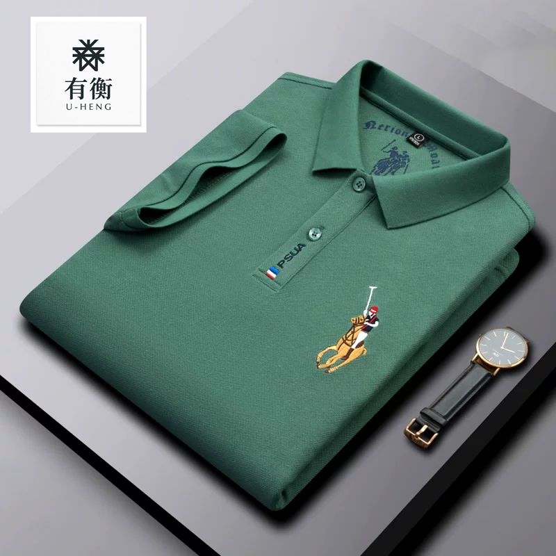 有衡U-HENG保羅純棉短袖POLO衫男翻領T恤刺繡中年半袖體卹夏季潮牌