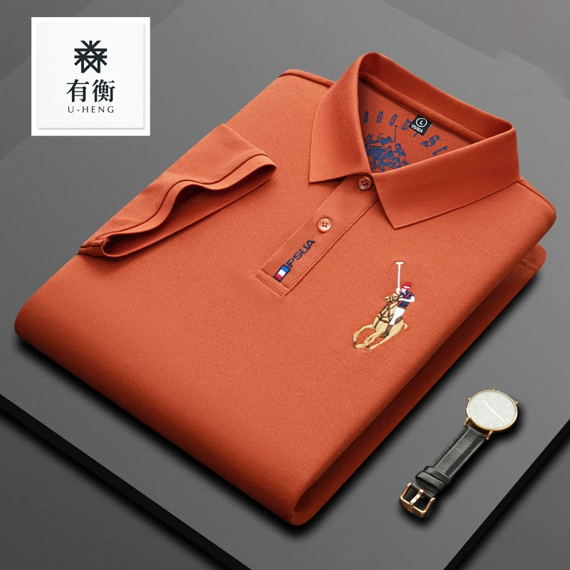 有衡U-HENG保羅純棉短袖POLO衫男翻領T恤刺繡中年半袖體卹夏季潮牌