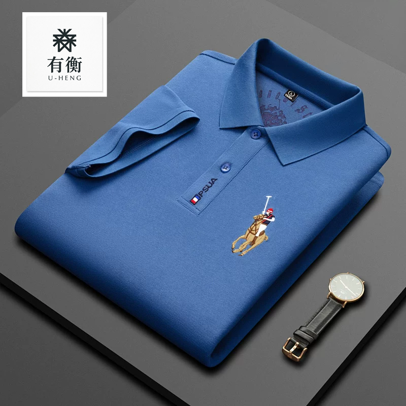 有衡U-HENG保羅純棉短袖POLO衫男翻領T恤刺繡中年半袖體卹夏季潮牌