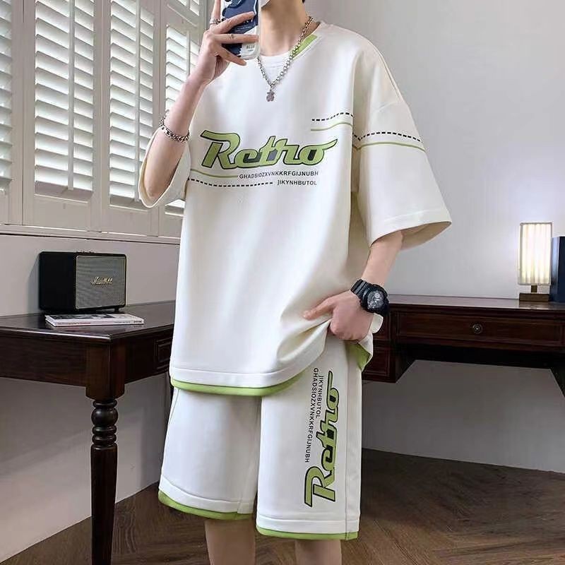 有衡U-HENG休閒運動套裝男夏季2026新款短袖短褲男士一套搭配帥氣青少年衣服