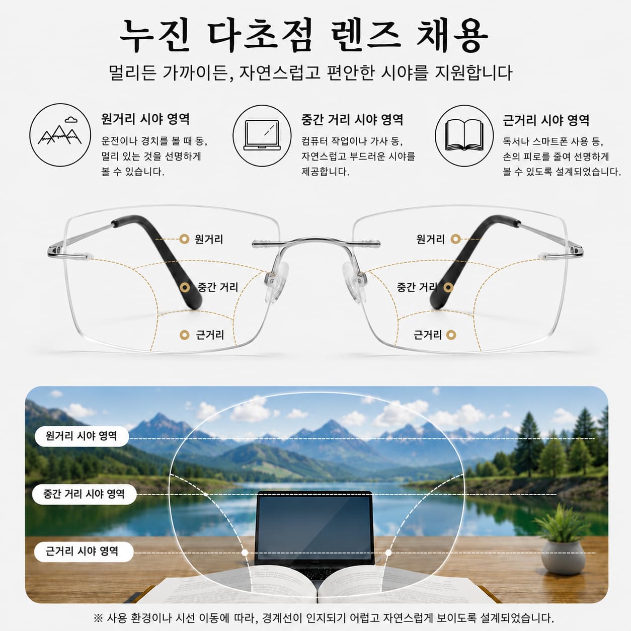 LUNORU 남성용 순티타늄 무테 돋보기안경 블루라이트 차단 비즈니스 리딩글라스