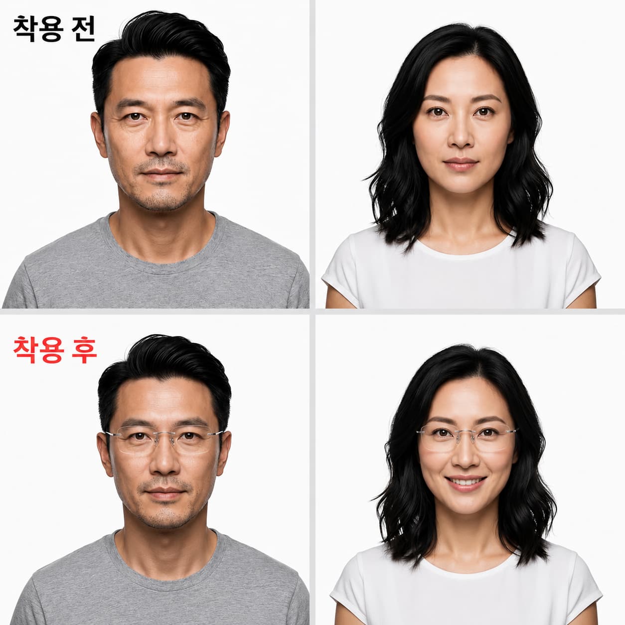 LUNORU 남성용 순티타늄 무테 돋보기안경 블루라이트 차단 비즈니스 리딩글라스