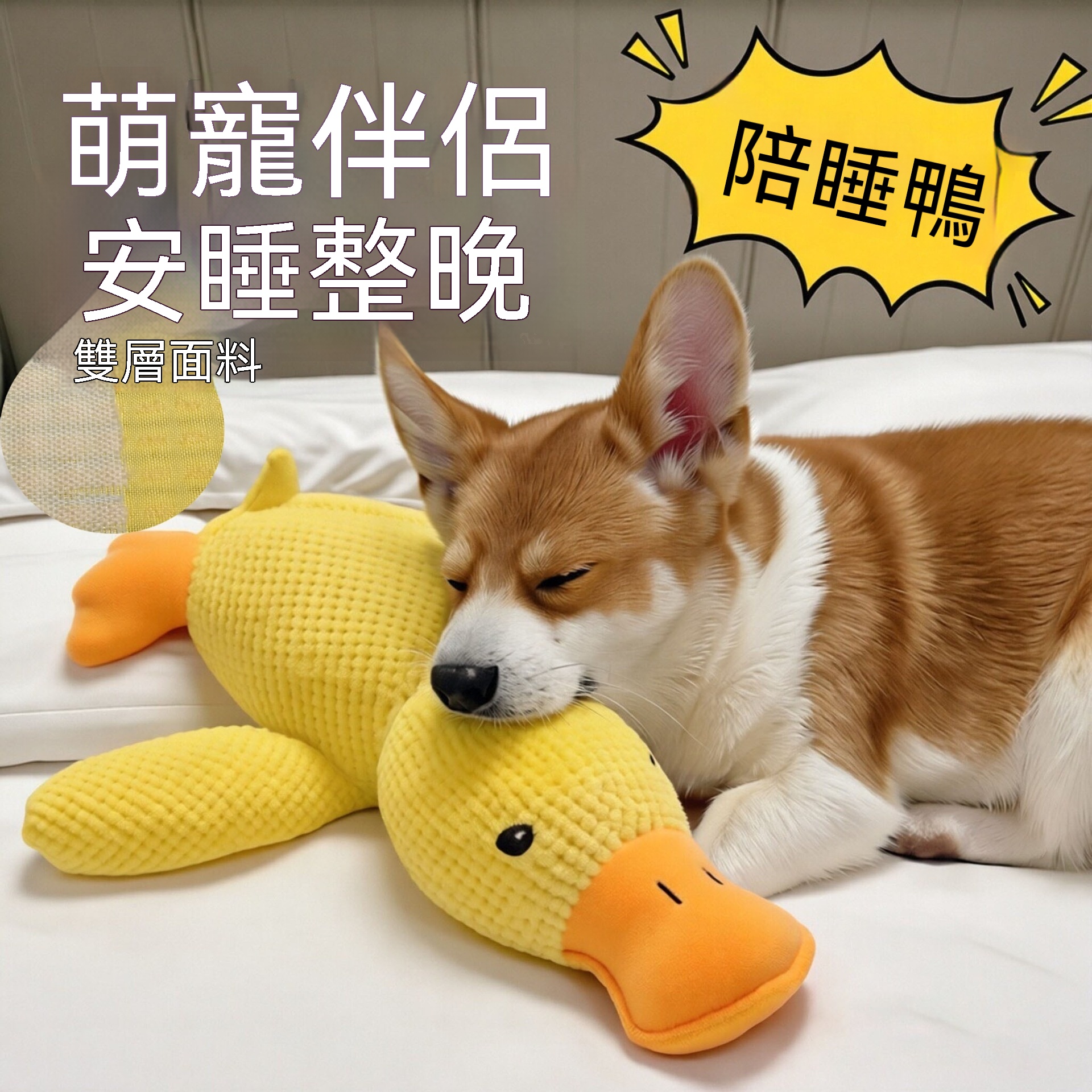 柯基專用 耐咬發聲玩具 絨毛小黃鴨 磨牙解悶