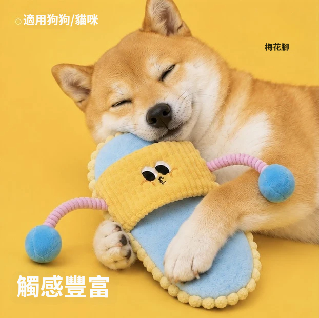耐咬拖鞋玩具｜拖拉啃咬・彈力鞋帶・毛孩放電玩具