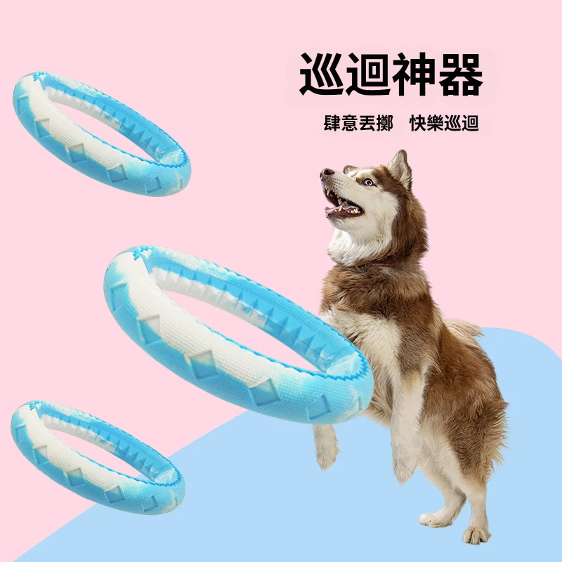 多彩圓環飛盤｜狗狗互動丟接玩具・立體紋理好咬好拿・戶外放電必備