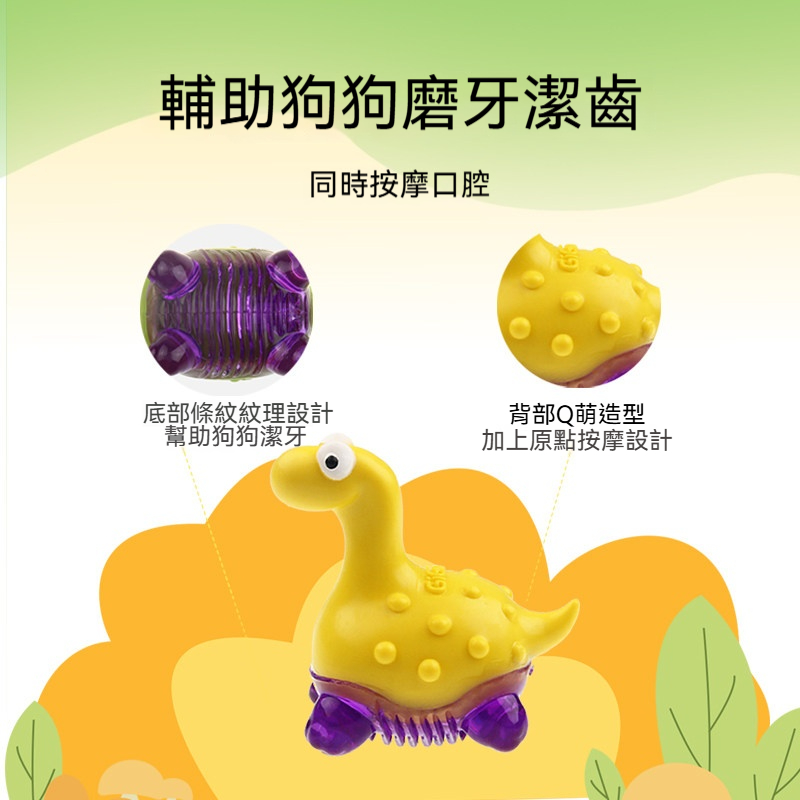 Q萌系列狗狗發聲磨牙玩具｜食品級TPR材質・潔齒按摩・互動耐咬玩具