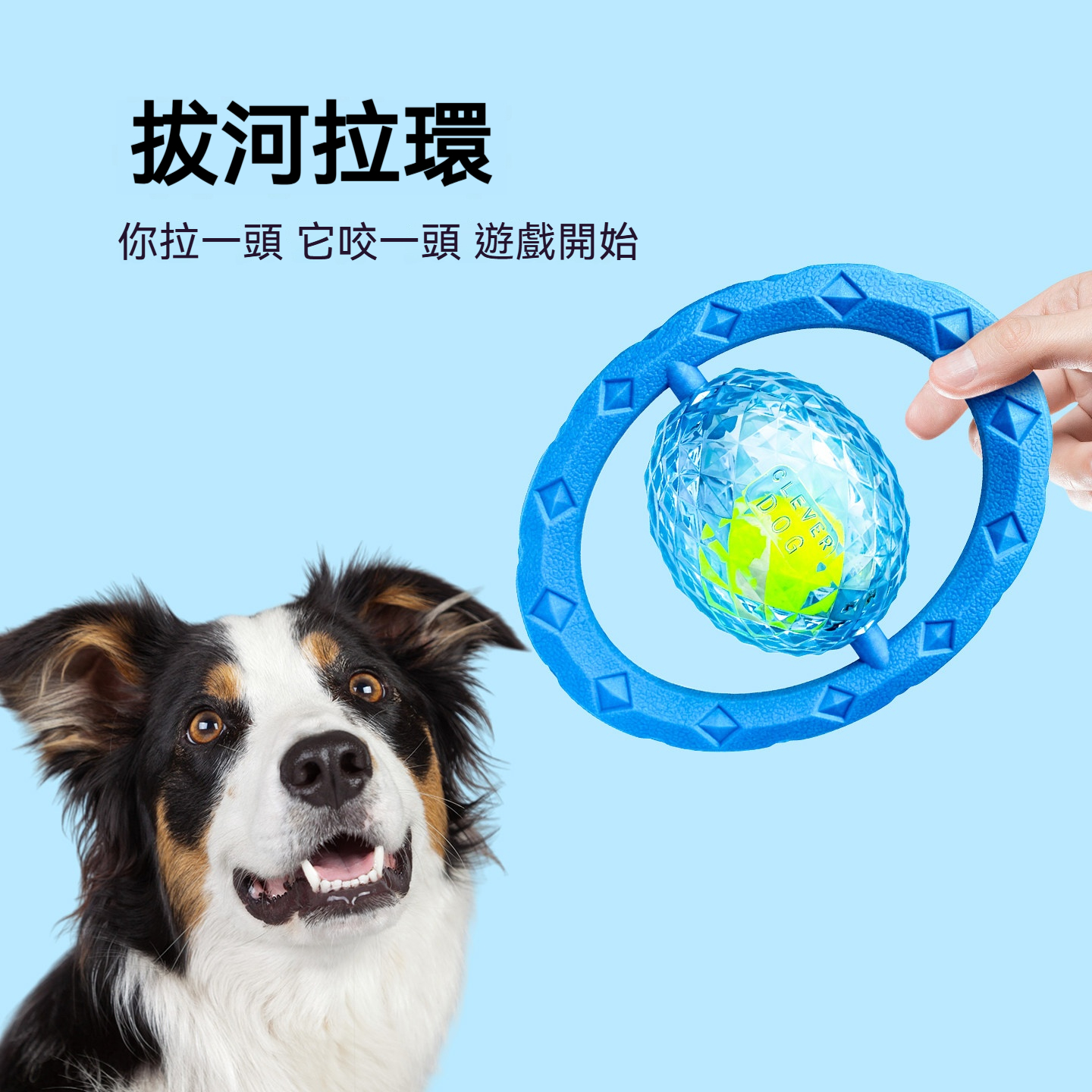 【星球拉環玩具】360°旋轉互動發聲玩具｜耐咬潔齒｜狗狗拔河拉扯訓練玩具